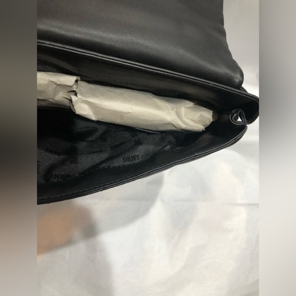 DKNY black quilted puffy clasp top handle satchel bag brand new - Picture 11 of 16